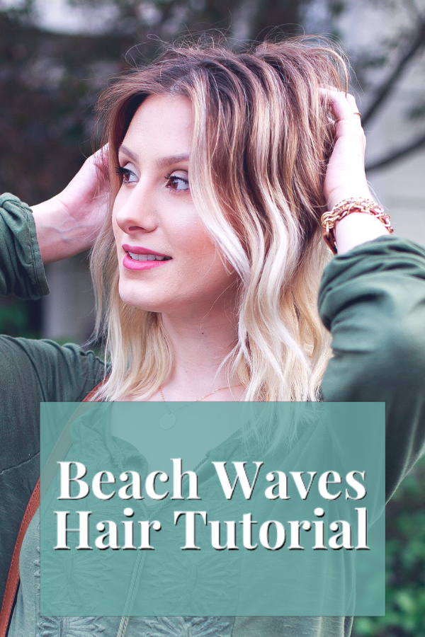 How To Get Messy Beach Waves | Wavy Hair Tutorial by popular North Carolina fashion, beauty, and lifestyle blogger and Youtuber Jessica Linn. Creating loose messy waves with a curling wand.