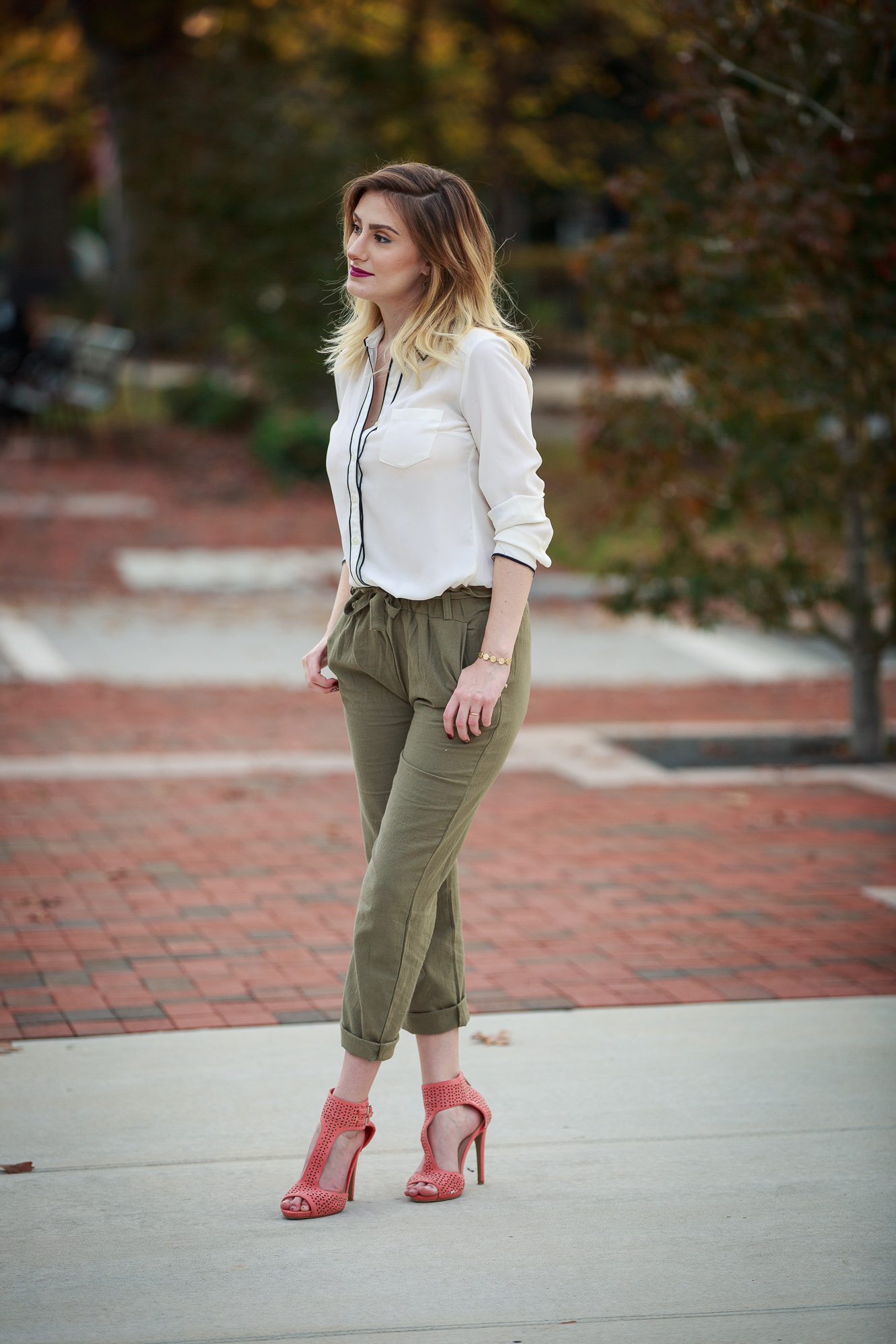 high waisted olive pants