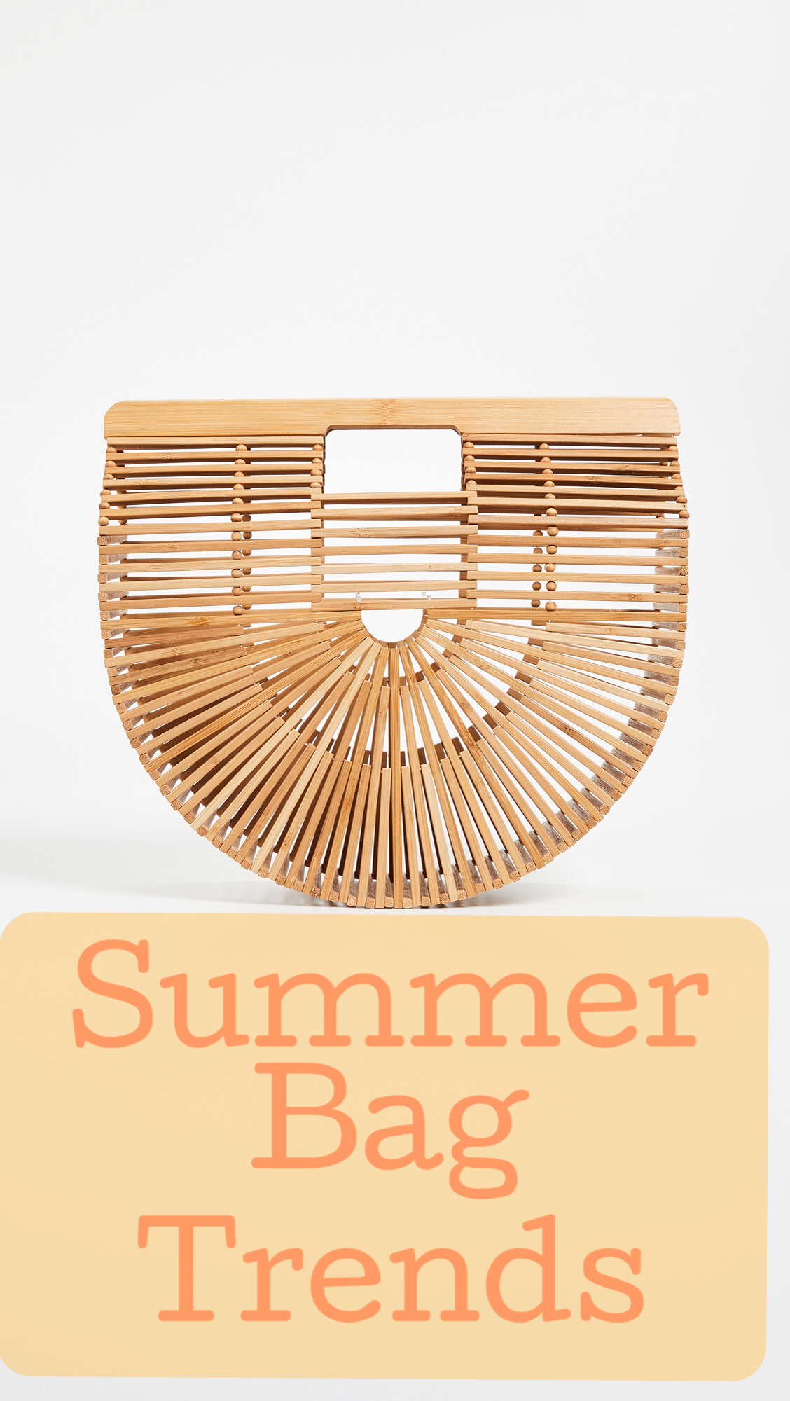 The Bag Trend that everyone is wearing in spring and summer 2018. Bamboo and wicker bags are on trend. The original was the Cult Gaia Ark Bamboo Bag and it has inspired many more styles by various brands at inexpensive prices. Every fashion blogger has a various version of the bamboo or wicker bag.