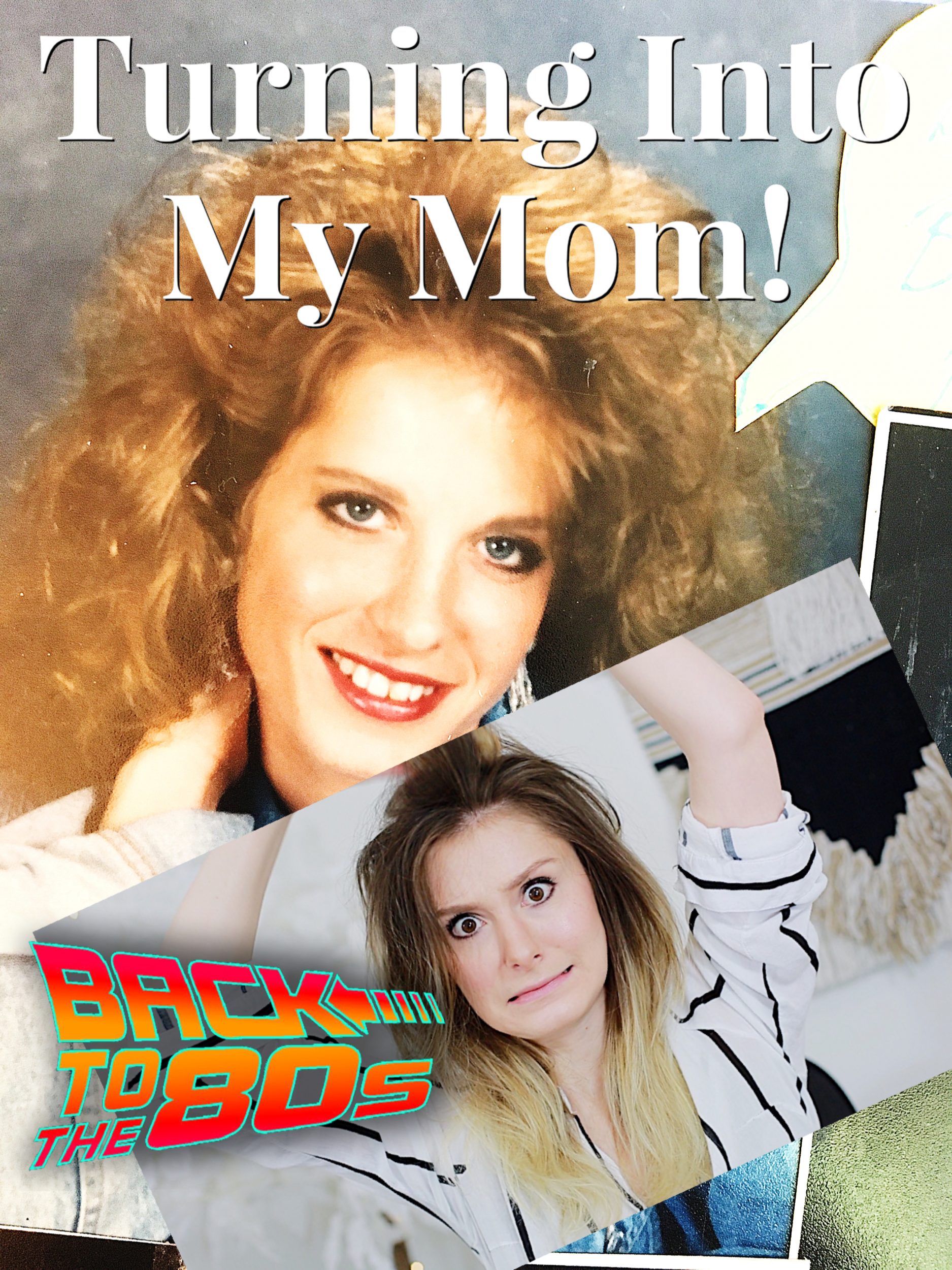 North Carolina beauty, fashion, and lifestyle blogger and Youtuber Jessica Linn recreating a 1980's hair and makeup look form her mom's glamor shots.