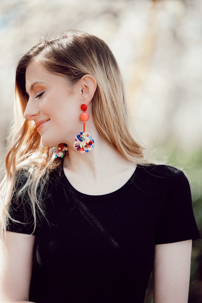 Mixed Print Midi Skirt | Trendy Spring Outfit by North Carolina fashion and lifestyle blogger Jessica Linn.