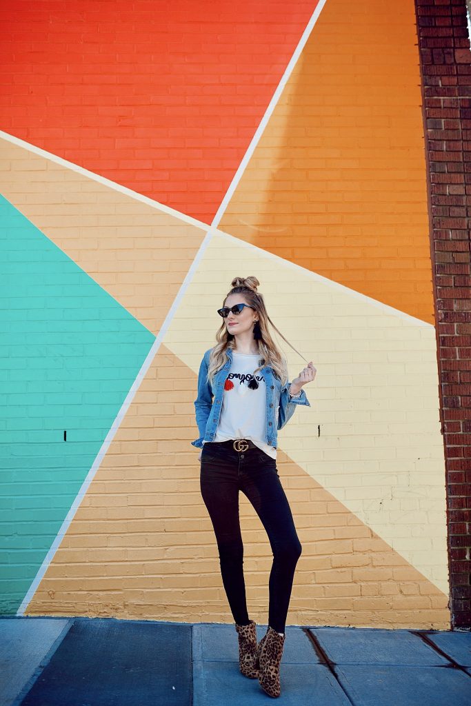 Tassel Bonjour Tee + Colorful Photo Spot in Raleigh NC