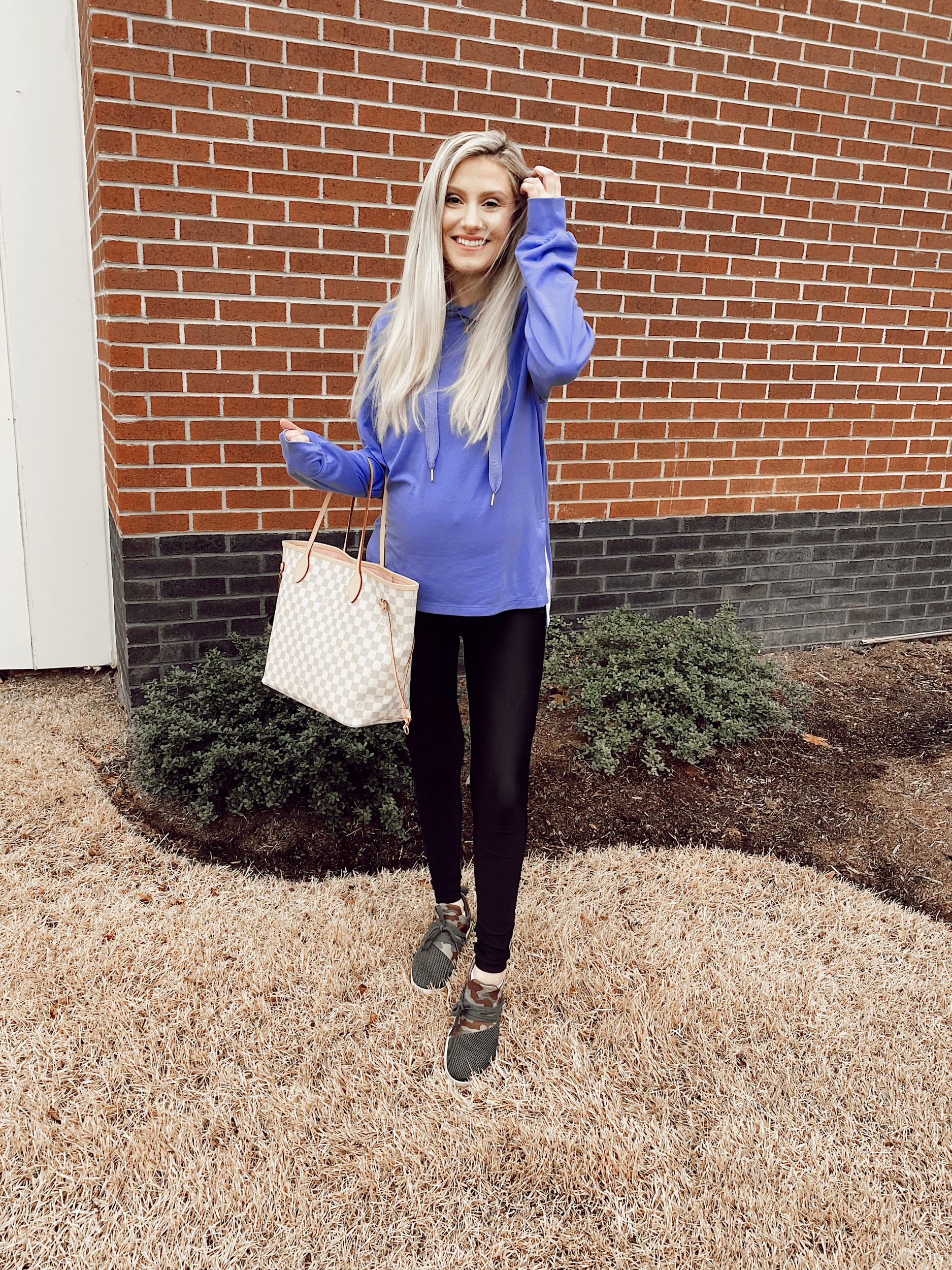 The Cute Athleisure Hoodie You'll Want In Every Color! From Linn Style by Jessica Linn Jessica Linn wearing a cute hoodie in violet from Walmart