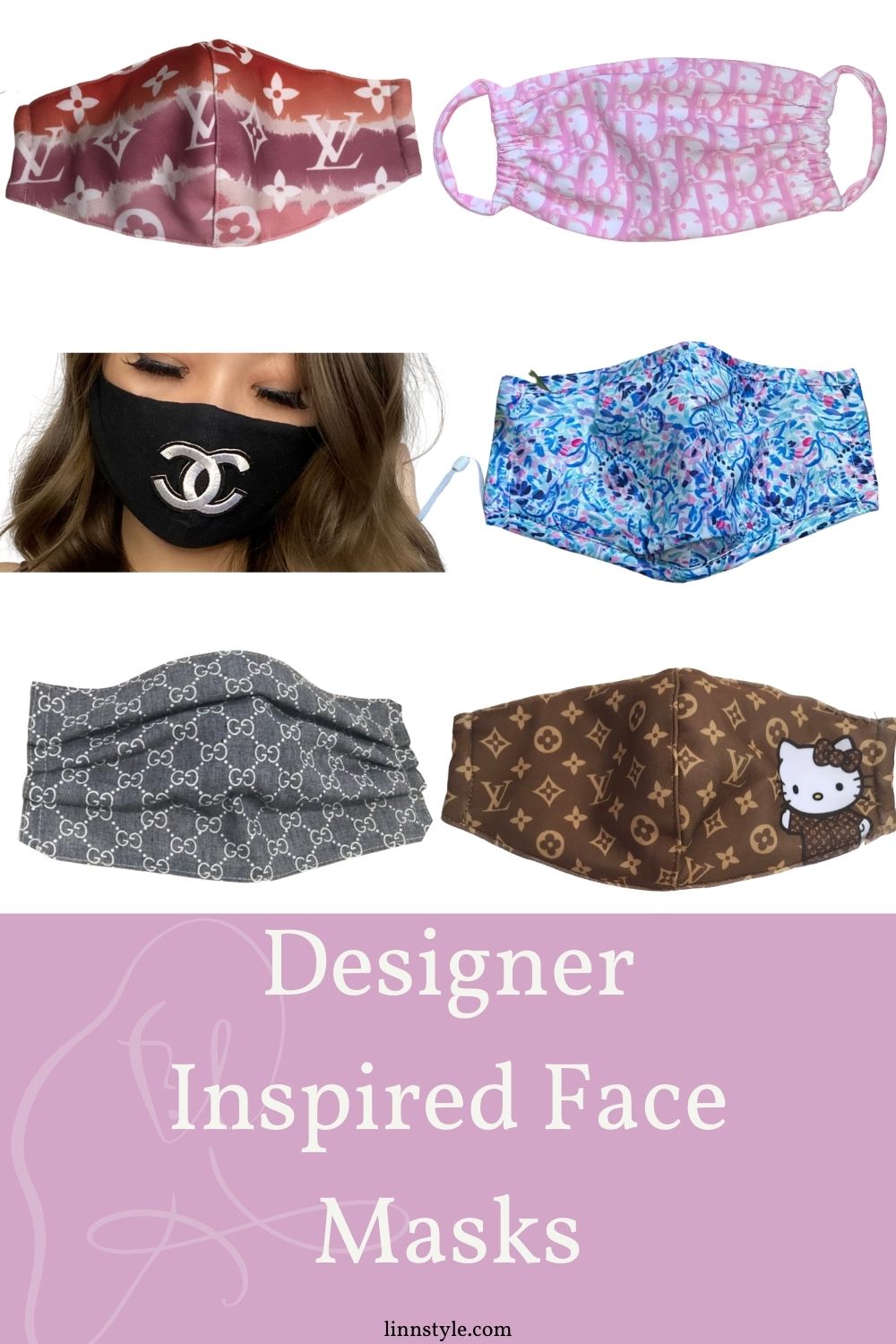 Designer Inspired Face Masks on Etsy | Linn Style by Jessica Linn