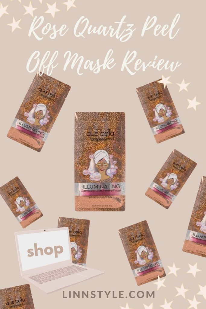 Que Bella Rose Quartz Glitter Peel Off Mask Review | Linn Style by Jessica Linn