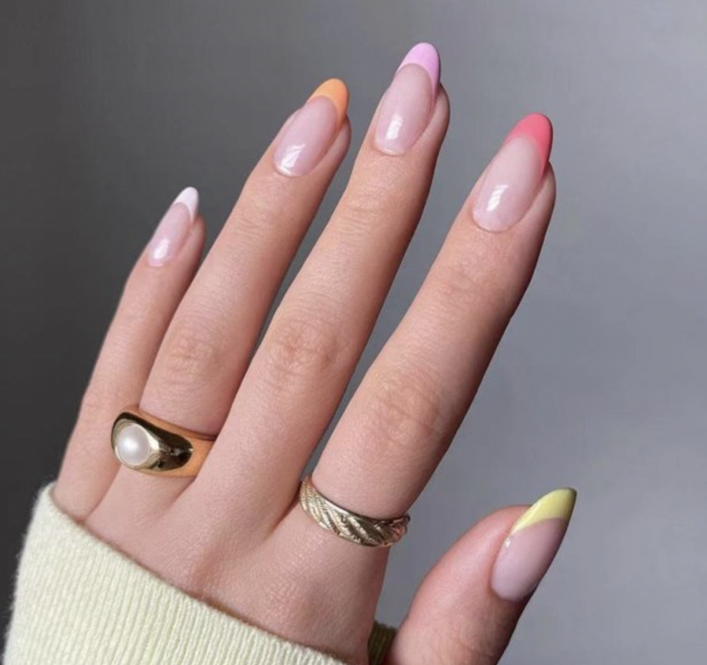 20 Cute French Tip Nails | Modern Takes on the Classic French Tip Pastel French tips from Etsy by Linn Style
