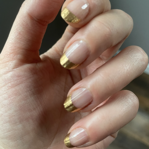 20 Cute French Tip Nails | Modern Takes on the Classic French Tip Gold tip nail wraps